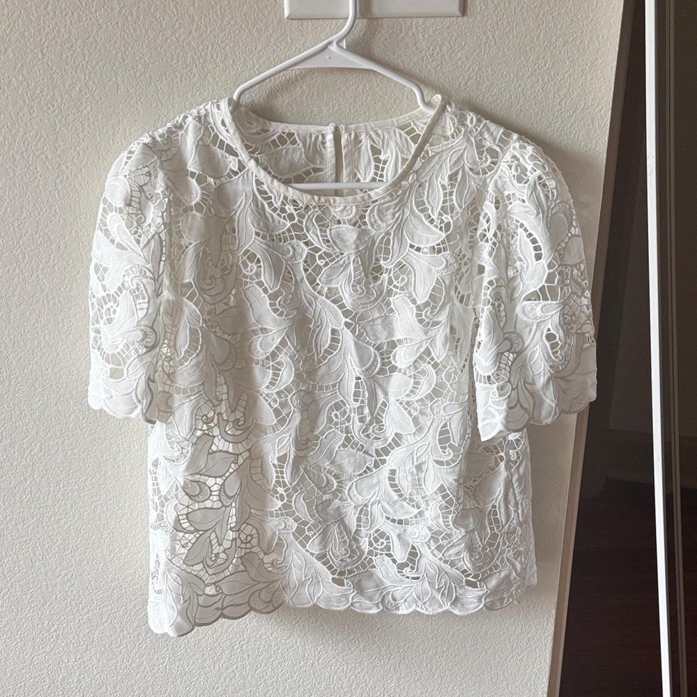 Express White Lace Blouse
